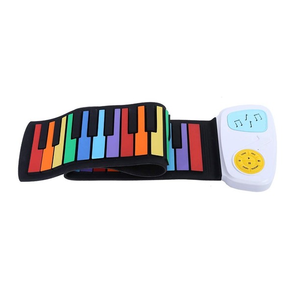 VGEBY Roll Piano Learning Toy, Colorful Roll Piano, 49 Keys, For Beginners, Keyboard Instrument Parts, Convenient to Carry