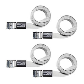 Straps & Buckles - Cinch Tie Down CAM Cargo Utility Lashing Straps - 1" Wide Heavy Duty Webbing (72" CAM - 4 PK, White)