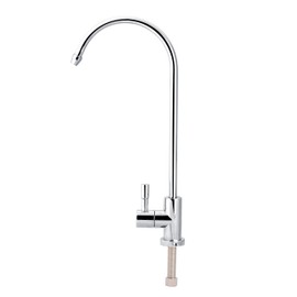 1/4 Inch Stainless Steel Tap Chrome-Plated Reverse Osmosis Goose Neck Drinking Water Filter Kitchen Tap