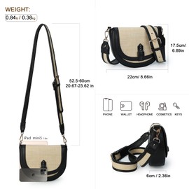 AFKOMST Crossbody Bag for Women Small Satchel and Shoulder Bag Vintage Straw Handbag