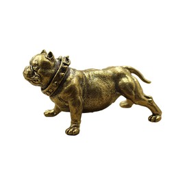FAYZSOWSR 1PCS Bulldog Statues Home Decor Solid Brass Dog Statue Brass Decorative Objects Home Decor Pit Bull Dog Statues Home Decor Decorative Statues for Offices Desktops Bookshelves