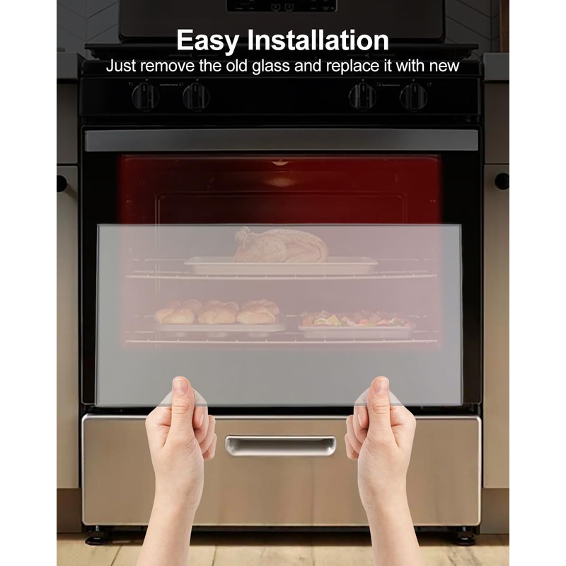 Upgraded WP4449259 Oven Door Glass Replacement Fit for Whirlpool Oven,