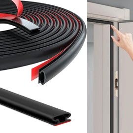 EUARD 10M Tira de Sello de Puerta para Puerta, Burletes para Puertas y Ventanas Auto de TPE,Insonorización de puertas y ventanas, Juntas para rellenar huecos en ventanas y puertas(Negro)
