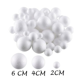 Craftplay Polystyrene Balls Jumbo Pack | White | Assorted Sizes | Pack of 100 Balls! | Poly Spheres