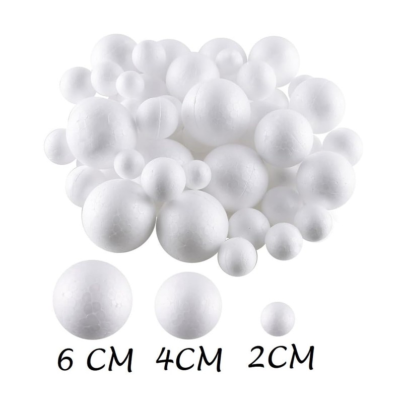 Craftplay Polystyrene Balls Jumbo Pack | White | Assorted Sizes