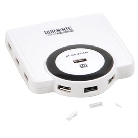 USB Hub 10 Port by Duronic USB10BH White AQUADAM Super High Speed Transfer 480Mbps