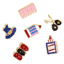 Vovii 6Pcs School-themed Mini Hair Clips, Alloy Pencil Ruler Scissors Glue Bottle Hat Hairpins, Cute Back to School Accessories for Girls, Perfect Styling & Classroom Gifts