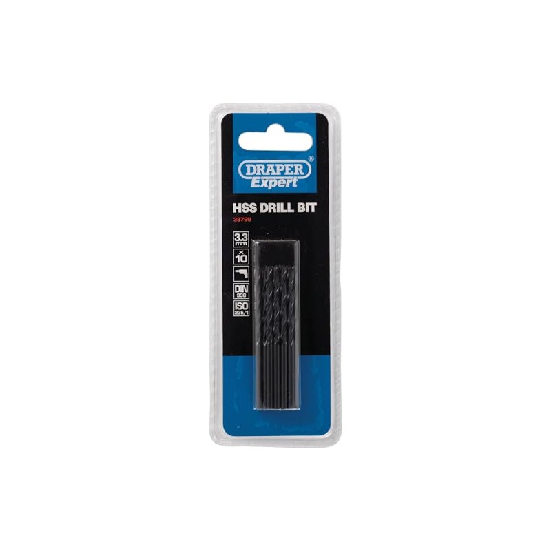 Draper 38799 Expert HSS Drill Bit, 3.3mm Ø, Pack of