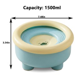 No-Spill Pet Water Bowl with Floating Disk, 1.5L/51oz Large Capacity Dog Water Bowls Slow Water Feeder for Messy Drinkers, No-Slip Dog Slow Drinking Water Dispenser Anti Splash for Dogs and Cats