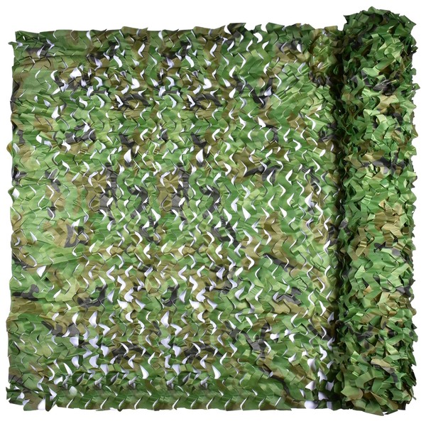 iunio Camo Netting Camouflage Netting, Camo Net Bulk Roll Camouflage Mesh Nets for Hunting Blind Deer Stand Military Party Decorations Sunshade Camping Shooting (6.5ftx4.9ft, Army Green)
