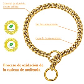 YDGAKN 2PCS Collar de Castigo para Perro,Collar de Entrenamiento para Perro de Aluminio Ajustable,Cadena de Castigo para Perro para Pequeños Medianos y Grandes (35CM)