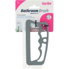 Sorbo Bathroom Grout Brush - Ergonomic Cleaning Brush with Nylon Bristles - For Tile Joints, Corners & Edges - Effective Against Dirt - Hygienic & Robust - Made of Plastic