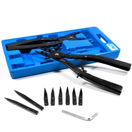 SMOTIVEPRO 16" Snap Ring Pliers Set，2 Piece Internal and External Snap-Ring Pliers Tool Set Heavy Duty, Retaining Ring With Replacement Tips