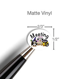 Meeting Planner Stickers / 54 Fun Vinyl Stickers (1/2”)) / Work Schedule/Essential Productivity Life Planner Stickers/Bujo Bullet Journaling/TODO to do Appointments (Matte Vinyl, 1 Sheet)