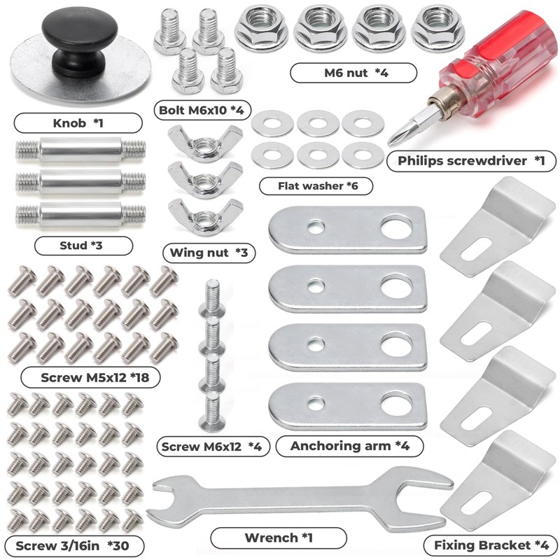 Patio Heater Replacement Parts, Hardware -Bolt & Nut Set for