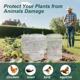 Pop Up Plant Covers- Instant Garden Protection with | Insect Bird for Vegetables Flowers Seedlings | Reusable Easy Setup (White-6 Pack)