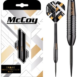 McCoy Darts D6060 Shark | Premium 90% Tungsten Steel Tip Darts Set | Black 24g