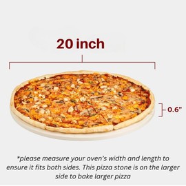 Pizza Stone 20 inch, Extra Large Pizza Stone for Grill, Compatible with Kamado Grill, Big Green Egg Pizza Grill Stone Large,Heat Resistant up to 1,472°F