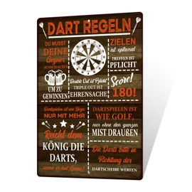 Putuo Decor Vintage Metal Darts Rules Sign - Retro Wall Decor for Dart Room, Bar, Pub, Club, Man Cave, Gift for Dart Players