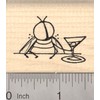 Bar Fly Rubber Stamp, Feeling Buzzed with a Cocktail, Barfly