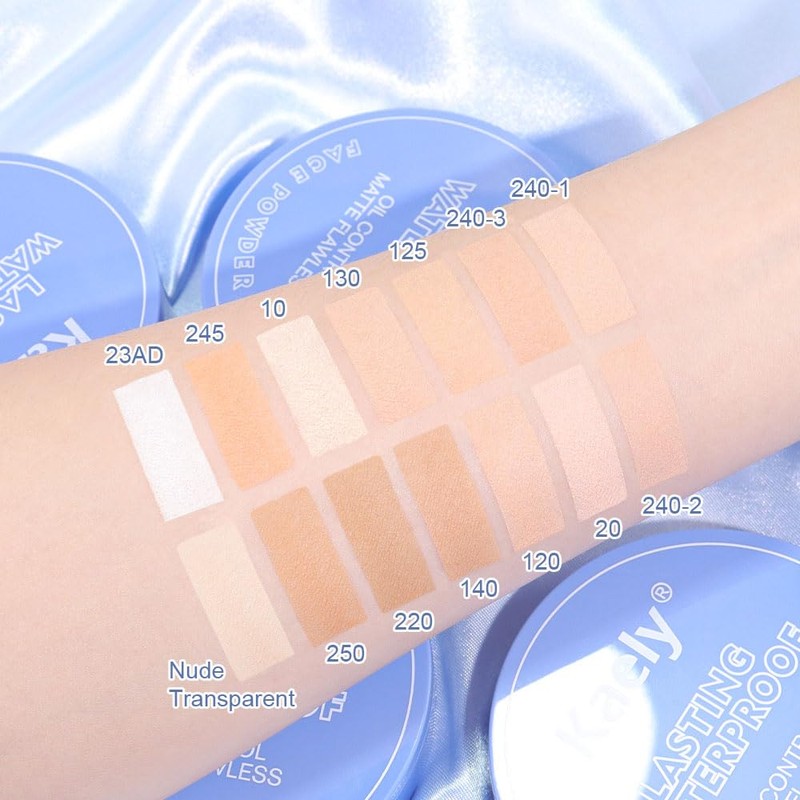 Kaely Pressed Face Powder Compact, Oil Control Flawless Makeup Setting