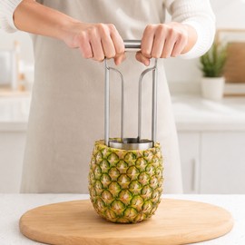 Stainless Steel Pineapple Corer & Slicer for Kitchen Prep – Easy Twist Fruit Cutter for Peeling, Coring & Ring Slicing