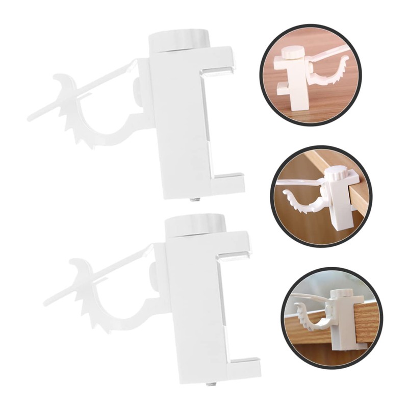 STOBAZA 4 Pcs Curtain Rod Brackets White No Drill Easy