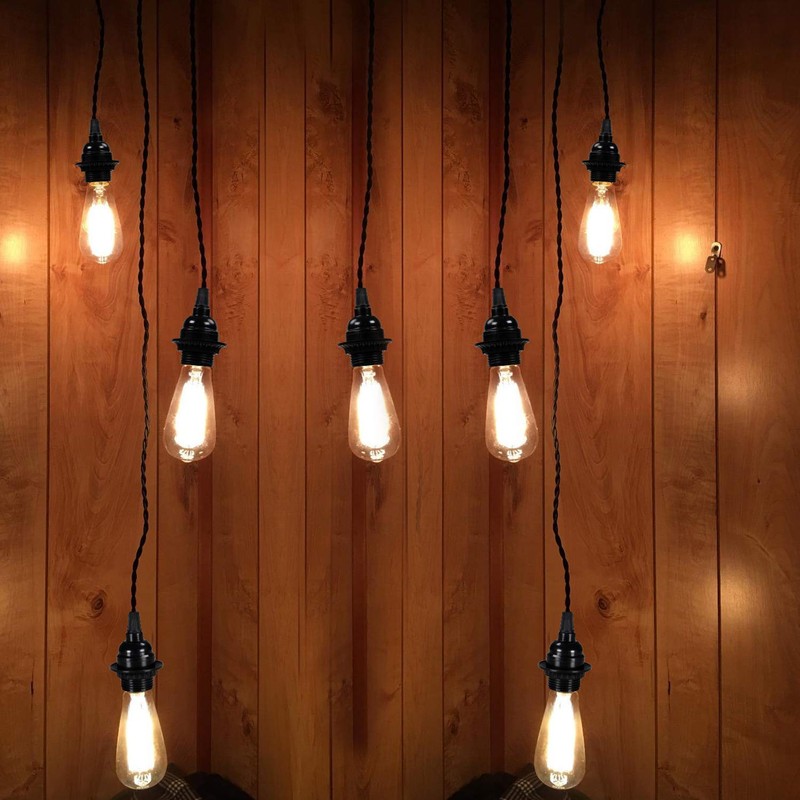Aplstar Black E26/ E27 Light Sockets, Retro Edison Lamp Holder