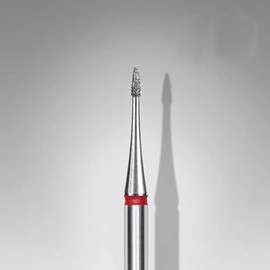 STALEKS PRO Expert Diamond Nail Drill Bit (Mini Flame, Red, 1mm Head / 3mm WP) – Soft Abrasiveness for Delicate Cuticle, Pterygium & Nail Edge Processing in Hardware Manicure/Pedicure