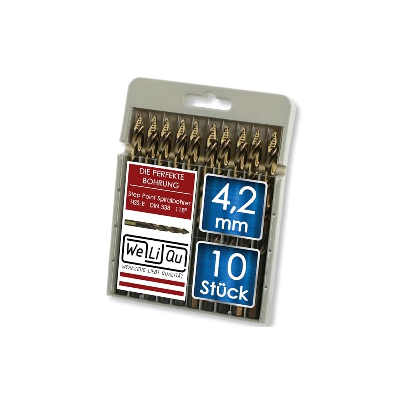 WELIQU HSS-E Cobalt Step Point Twist Drill Bit Diameter 4.2