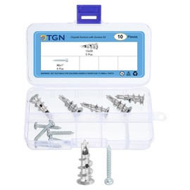 DTGN 12x30mm Self-Drilling Drywall Anchors with Screws Kit - 5 Set - Good for Concrete Tile Cement - Zinc Alloy Hollow Wall Anchors Kit with Screws