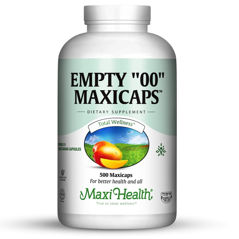 Maxi Health Cápsulas vacías "00", 500 unidades, vegetarianas - Kosher