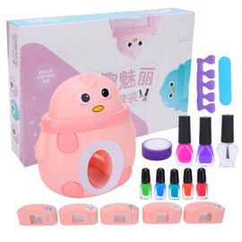Children Nail Art Machine Kit Children Girl Nail Art Polish Nail File Manicure Set ToyPink
