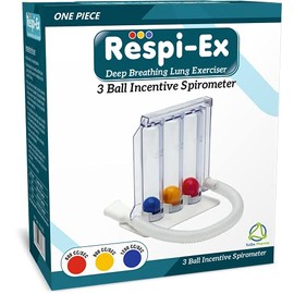 Respi-Ex Deep Breathing Lung Exerciser | Washable & Hygienic | Breath Measurement System | Lung Exerciser | 3 Ball Incentive Spirometer