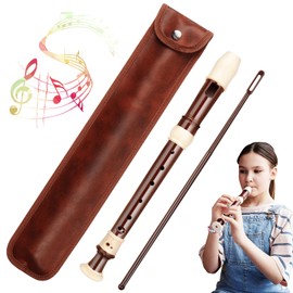 Blockflöte Holz Flöte 8 Löcher Deutsche Griffweise Sopran blockflöten Erwachsene kinder lernen Blockflöte für Anfänger mit Leder Schützen Aufbewahrungstasche Aus Hochwertigem Holz Gefertigt