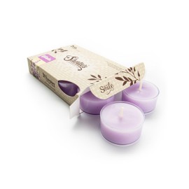 Pure English Lavender Premium Tealight Candles - Highly Scented with Essential & Natural Oils - 6 Purple Tea Lights - Beautiful Candlelight - Made in The USA - Flower & Floral Collection