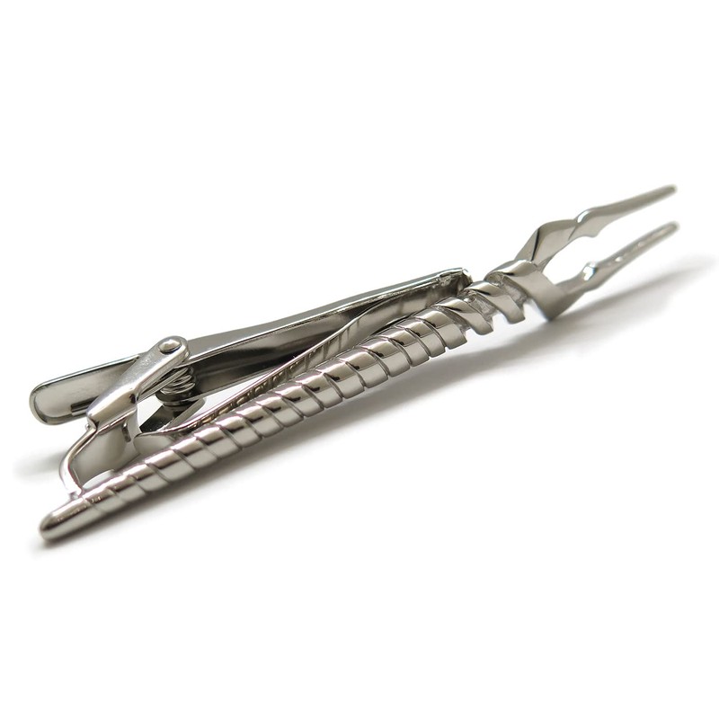 Swank Longinus Spear Tie & Tie Bar Set (Silver) (Tie/Tie