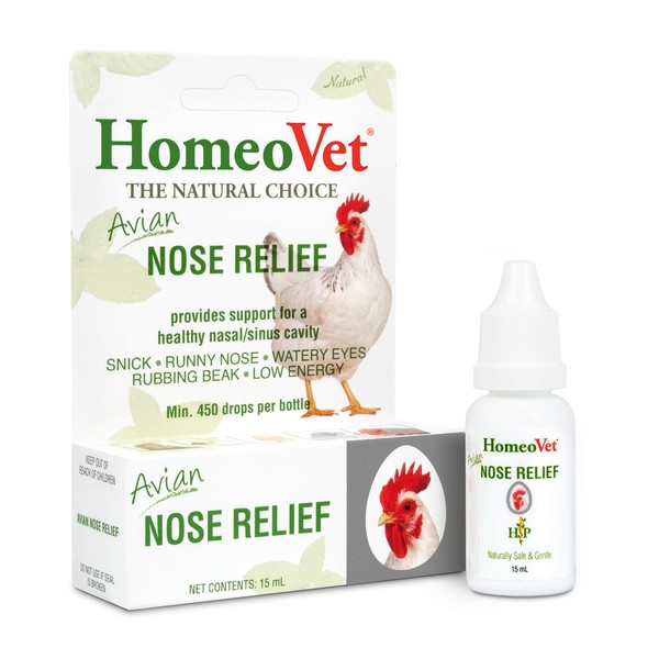 HomeoPet Avian Nose Relief, Sinus Support for Chickens and Pet Birds, 15 Milliliters