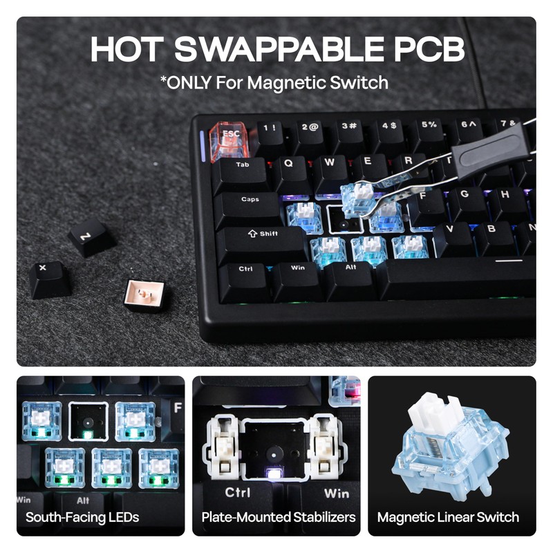 MechLands CIDOO C60 HE Wired Rapid Fast Gaming Keyboard with