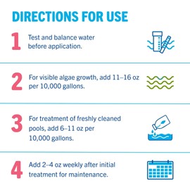 Leslie's Algae Preventative - Non-Staining Algae Control for Swimming Pools, Spas, and Hot Tubs - 1/2 Gallon