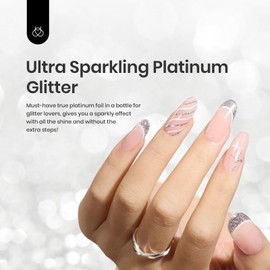 beetles Gel Polish Glitter Liner Nail Polish Reflective Glitter Gel Polish, 1pcs 7ml Silver Glitter Gel Polish for Gel Art Paint Sparkly Shiny Gel Liner Nail Polish Gel Nail Gel Nail Art for Women