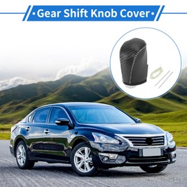 VekAuto 1 Pc Gear Shift Knob Cover for Nissan Altima 2019-2024 Anti-Slip Faux Leather Black Carbon Fiber Beige Stick Shifting Handle Protector
