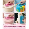 RAVNIX Lisciatore Smoother per Torte 2 Pezzi Rosa e Blu,