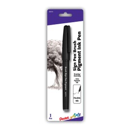 Pentel Arts Sign Pen Brush, Gray Pigment Ink, 1 Pack