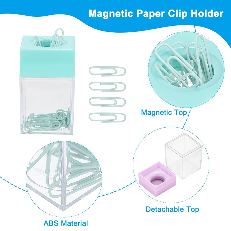 PATIKIL Magnetic Paper Clip Holder Dispenser Large Capacity Paper Clip