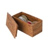 KOUBOO La Jolla Rectangular Rattan Box, Honey-Brown Toilet Roll Storage