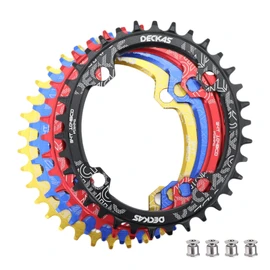 DJC Bike Chainring 104mm BCD Round/Oval MTB104BCD7/8/9/10/11/12 Speed Narrow Wide Tooth Aluminum 7075 Ultralight 30T 32T 34T 36T 38T 40 42 DH XC Trail Fat Bike ebike (5# Black Oval, 42 Teeth)