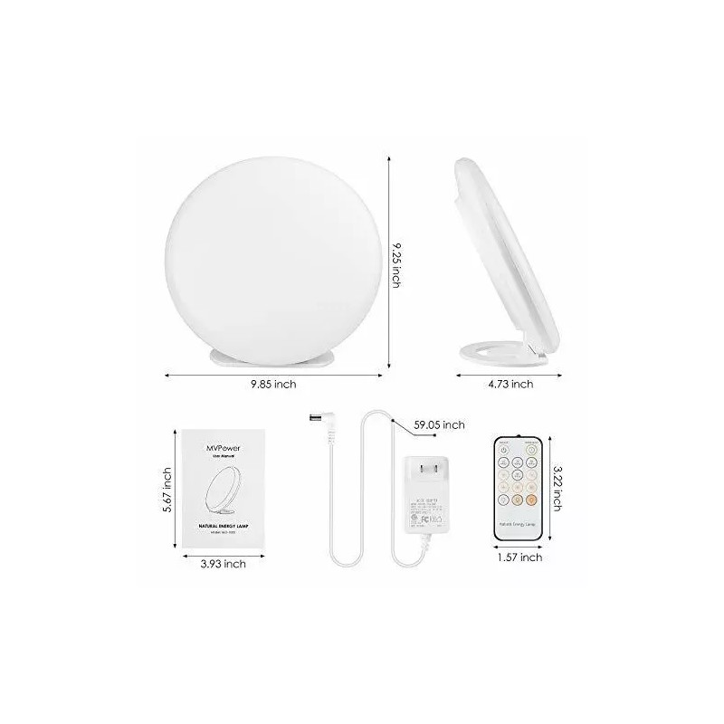 Gladie Natural Energy Lamp, UV-Free LEDs, Remote, 3 Light Levels
