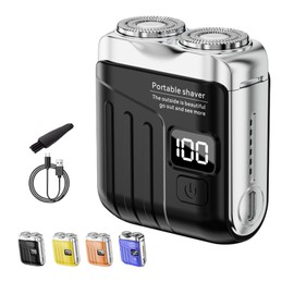 Cowenhey Portable Electric Shaver - LED Display Dual-Head Pocket Shaver, Mini USB Rechargeable Travel Razor, One-Button Operation, Long-Lasting Battery, for Home & Travel (Black)