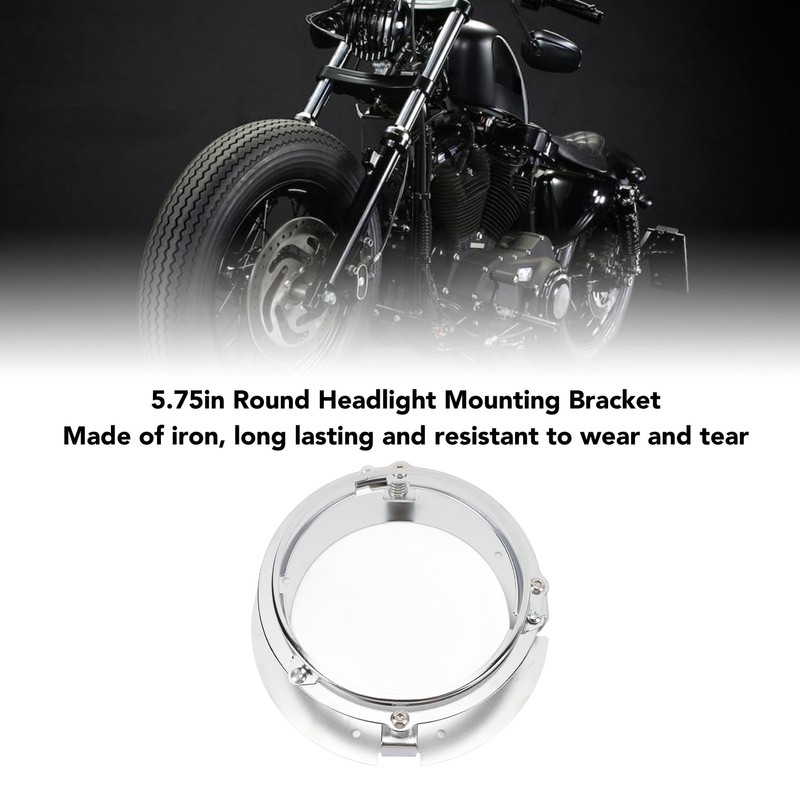5.75in Round Headlight Mounting Bracket Stable Firmly Fixed Iron Universal